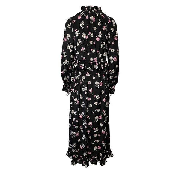 Les Revêries Tie-front Maxi Dress in Floral Print Silk - Picture 3 of 9